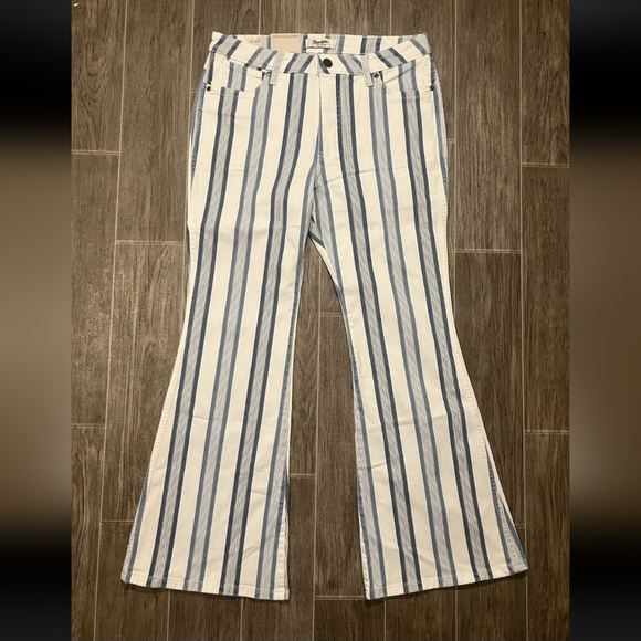 Wrangler Retro Denim - NEW Wrangler Retro Bailey High Rise Flare Jeans Womens 11/31x30 Blue Stripe